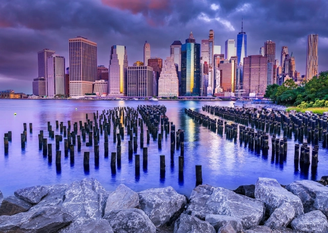 Geniet van puzzel bewolkte hemel boven Manhattan, New York 1000 stukjes