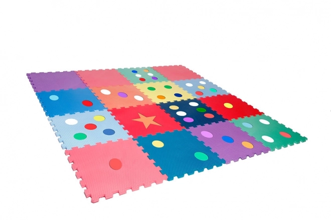 Kleurrijke schuimpuzzel met stippen voor het leren tellen - 16 stuks