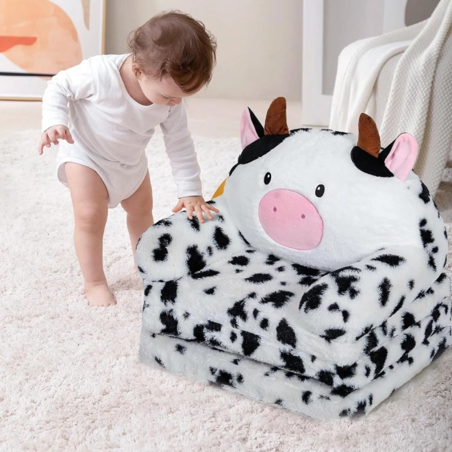 Kinder Klappstuhl Kuh 3-stufig in schwarz-weiß