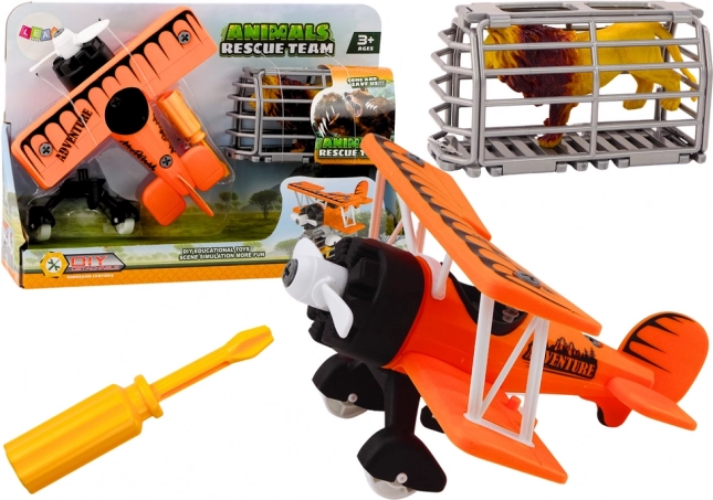 Collapsible Animal Transport Plane in Orange Color