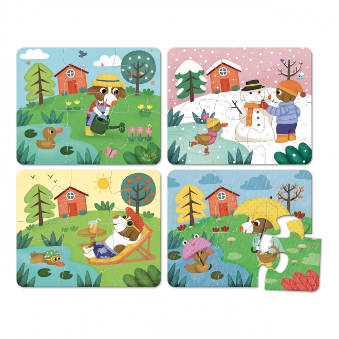 Vilac Puzzle en bois 4 saisons