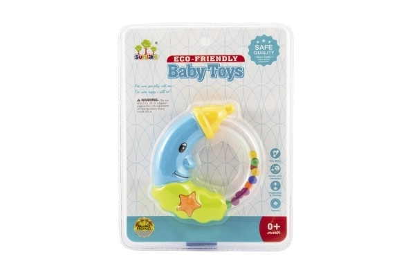 Rammelaar maan plastic 11cm op kaart 0+