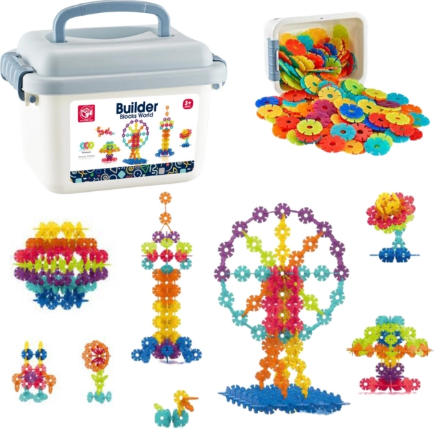 Set of Construction Blocks Flakes in a Case 140 pcs