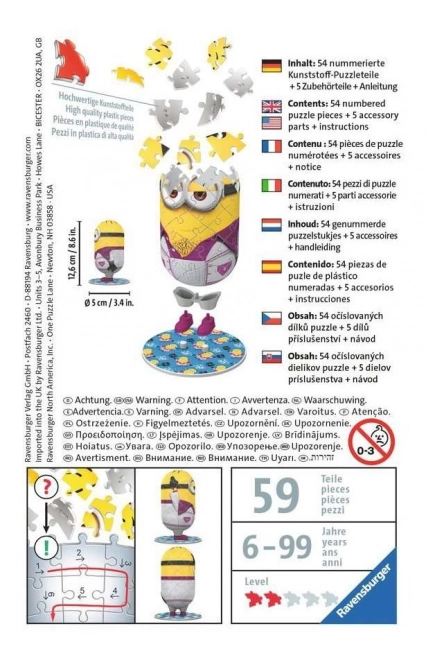 3D Puzzle Minion 2: Disco 54 Teile