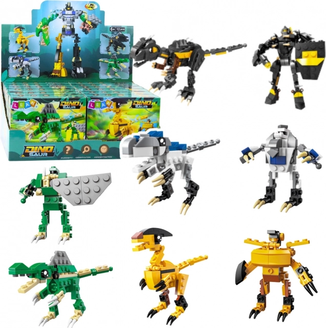 2-in-1 Building Set: Dinosaur and Robot, 57–70 pieces