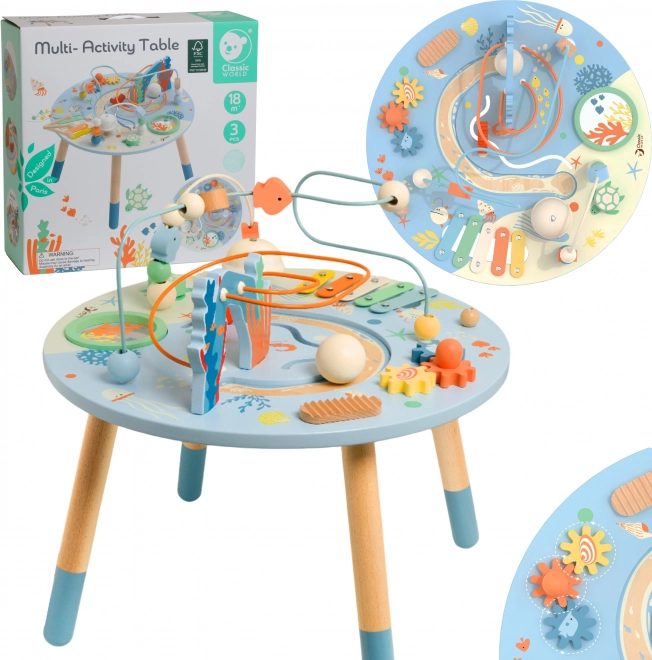 Wooden Activity Table Sea Life - Musical and Educational