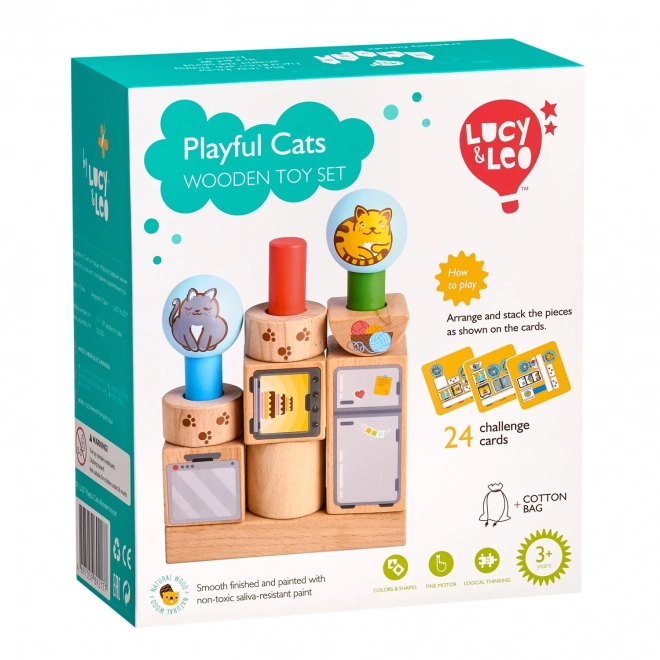 Lucy & Leo Speelse Katten - houten puzzel met voorbeelden