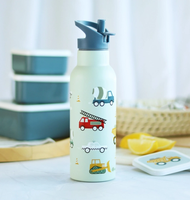 A Little Lovely Company Trinkflasche aus Edelstahl 500 ml – Fahrzeuge