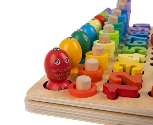 Houten mozaïek puzzel met balletjes