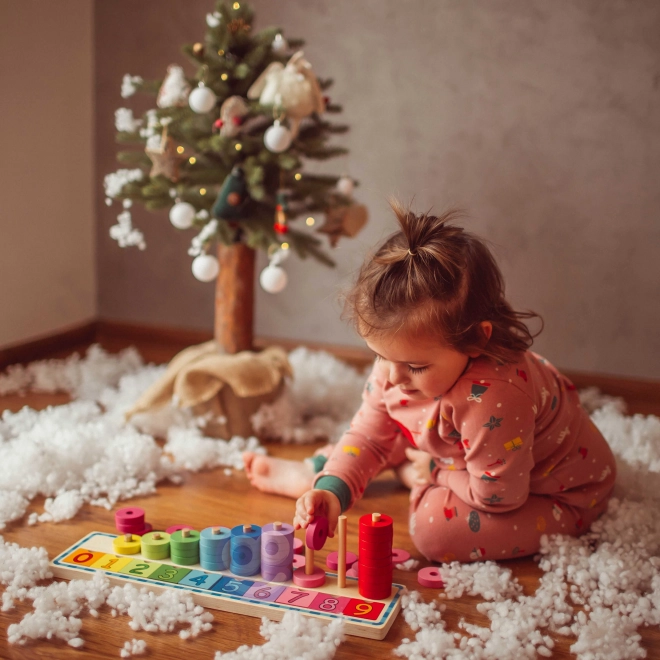 Woopie Green puzzle Montessori en bois pour compter et trier les couleurs, 56 pièces
