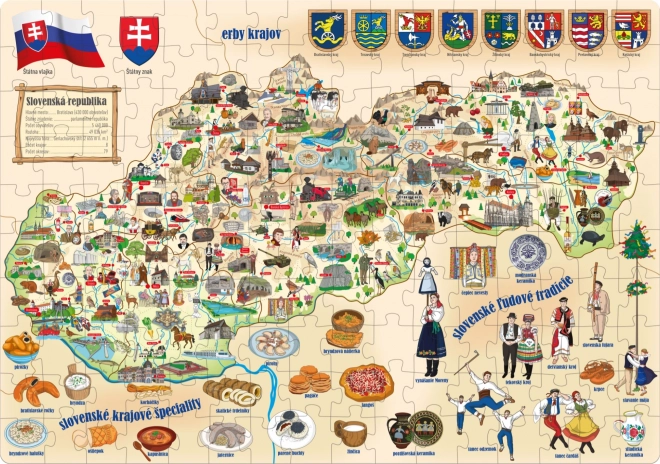 Popular Puzzle Map of Slovakia 160 Pieces