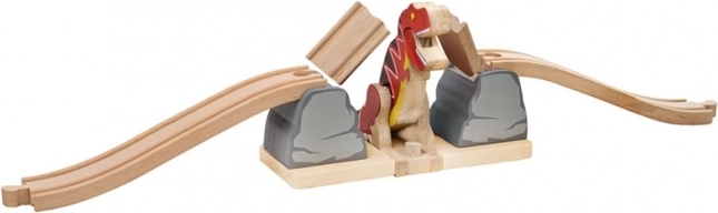 Dramatische brug met T. rex voor maximaal speelplezier