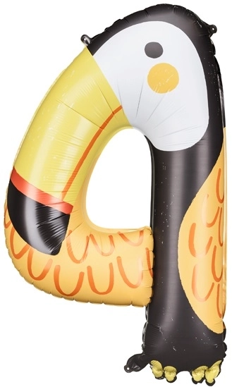 Folieballon nummer 4 - Toekan 68 x 91 cm