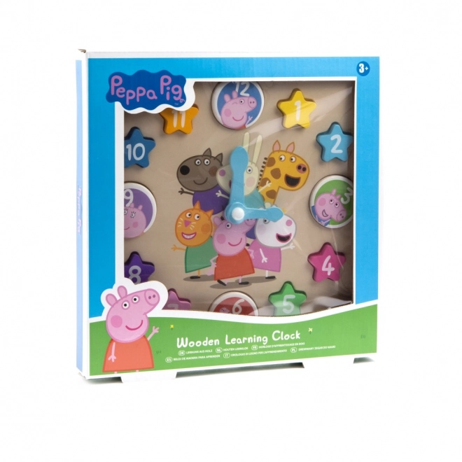 Wooden Learning Clock Peppa Pig