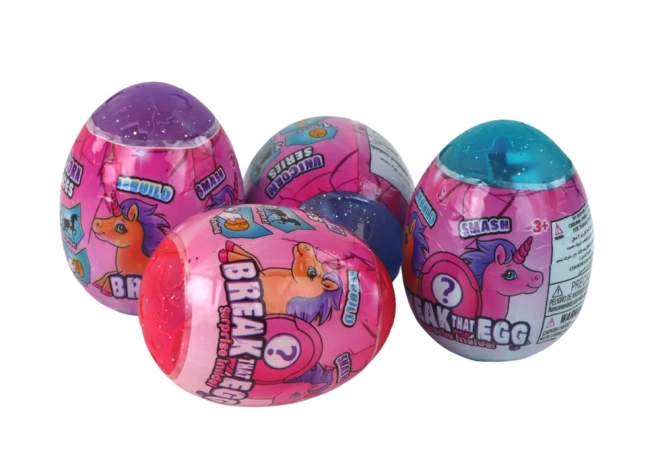 Magisch knallend eenhoorn ei in de dop 4 kleuren 6 cm