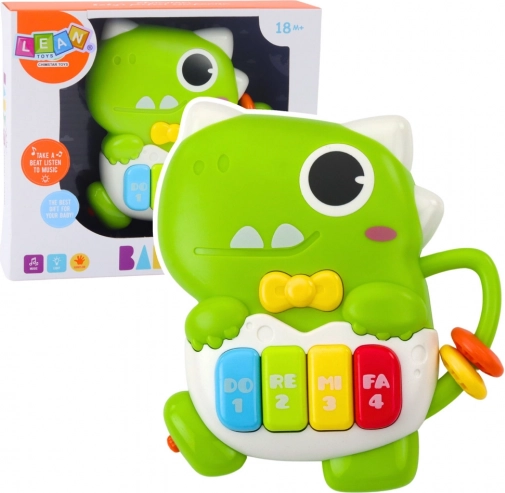 Mini Piano Dino Green with Lights and Sounds
