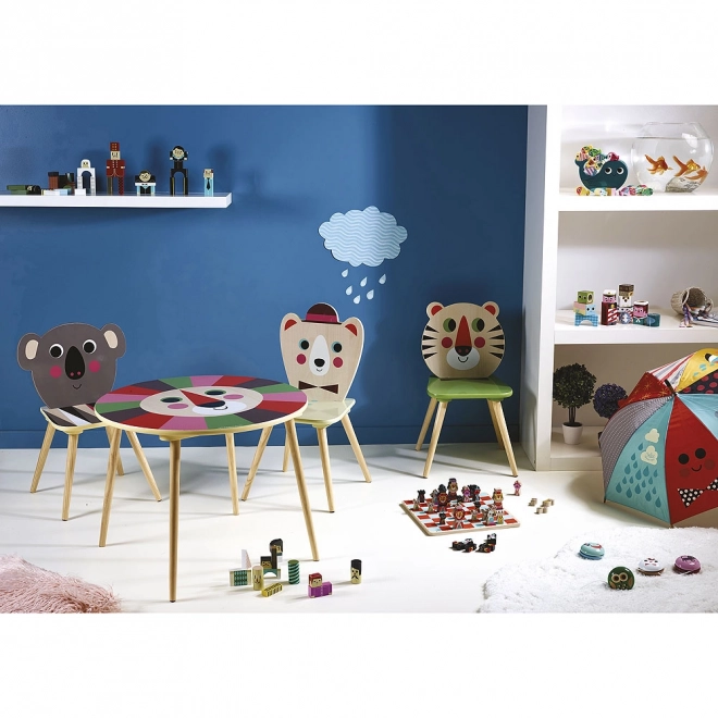 Kleurrijke kinderparaplu met handvat in de vorm van een kat