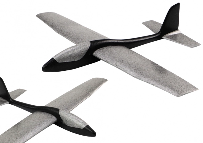 Large Black Foam Airplane Made of Polystyrene 68 cm