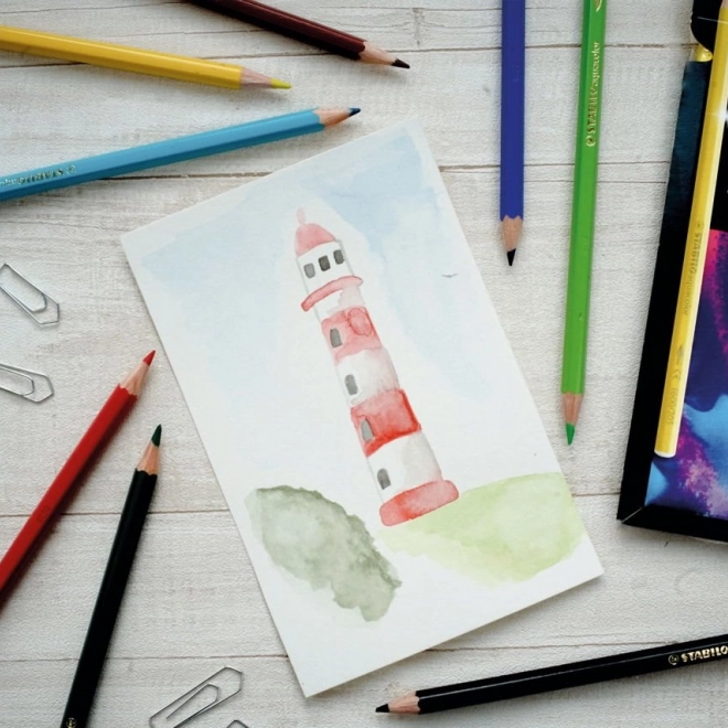 Set van aquarelpotloden Stabilo Aquacolor Arty 12 stuks