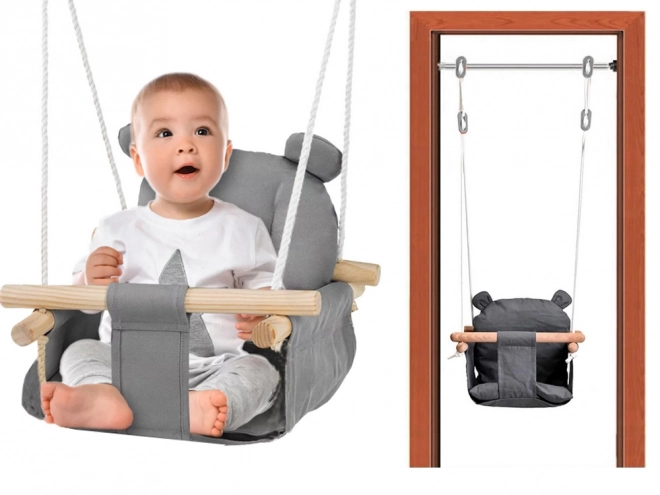 Wooden Baby Swing with Bucket Seat