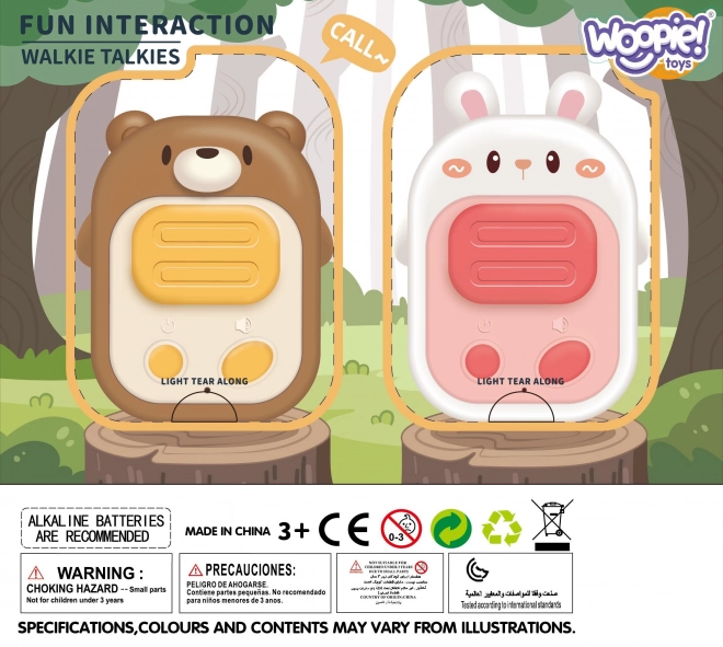 WOOPIE kids’ walkie-talkies bunny and bear – set of 2