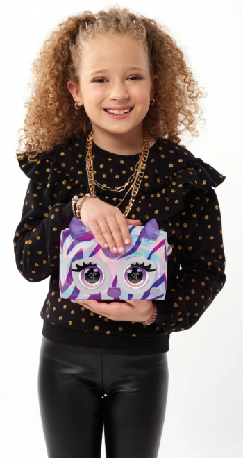 Metallische interaktive Handtasche Purse Pets Zebra