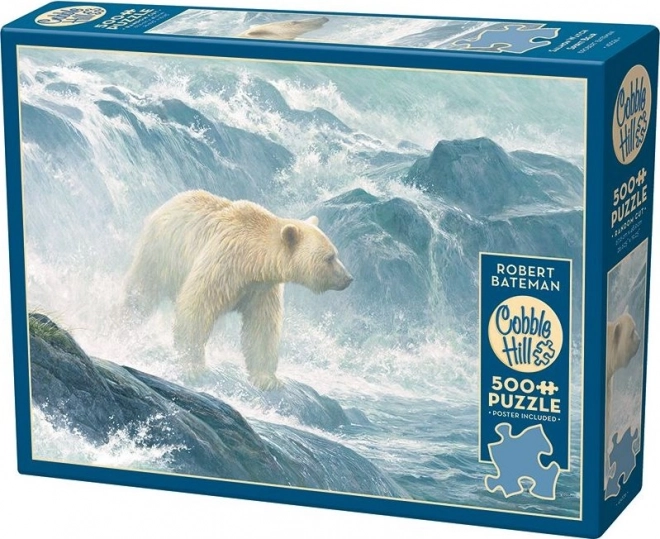 Puzzel Loerend op zalmen - IJsbeer 500 stukjes