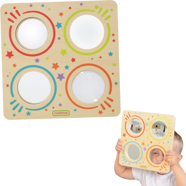 wooden sensory board with mirrors and lens MASTERKIDZ