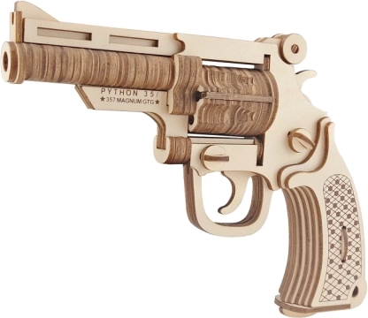 Woodcraft houten 3D-puzzel revolver