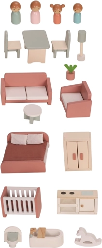 Complete set with furniture and dolls
