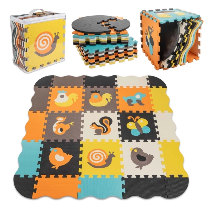 Kleurige schuimpuzzel met diertjes en omheining - 25 stuks