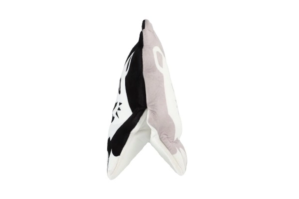 Pluchen kussen 35x30cm zwart-wit in zak 0+