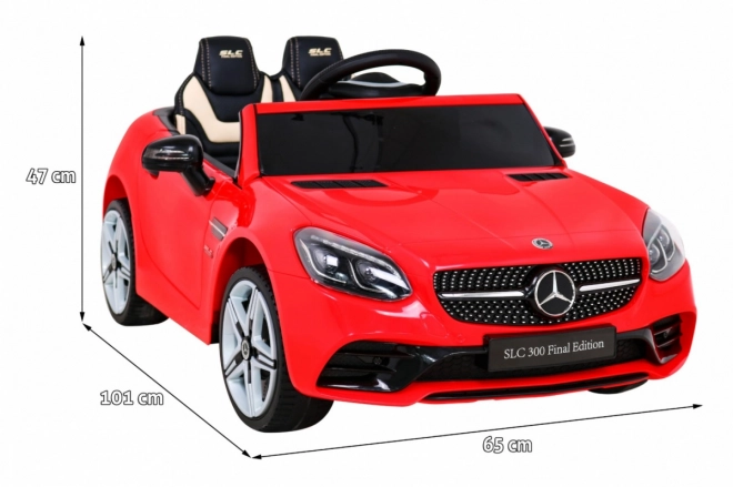 Mercedes Benz SLC300 Kinderauto op batterij Rood + geluiden MP3 Lichten + afstandsbediening + langzame start