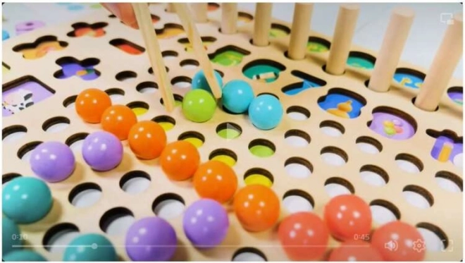 Houten mozaïek puzzel met balletjes