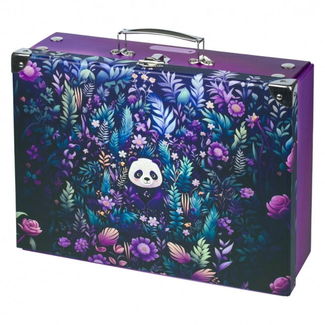 BAAGL Opvouwbare Schoolkoffer Jungle Panda met metalen details