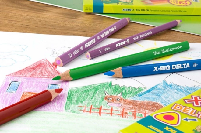 Triangular Large Crayons X-Big Delta 6 Colors