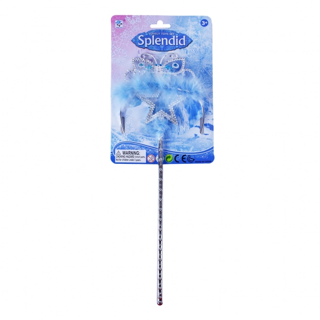 Kroontje prinses met staf - blauw