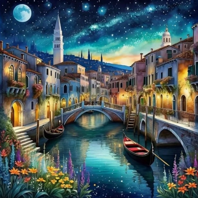 Diamanten schilderen Venetiaanse nacht 30x40 cm