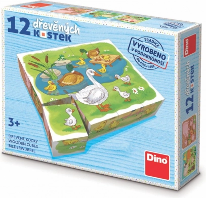 Dino wooden picture blocks On the Farm – 12 blocks