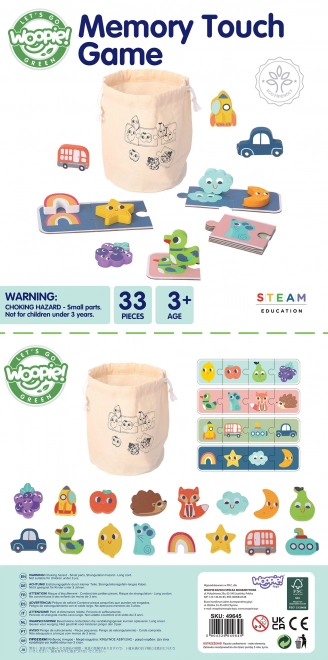 Woopie Groene Houten Pexeso - Tastbare Puzzel