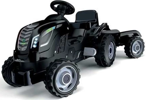 Tracteur à pédales avec remorque - noir