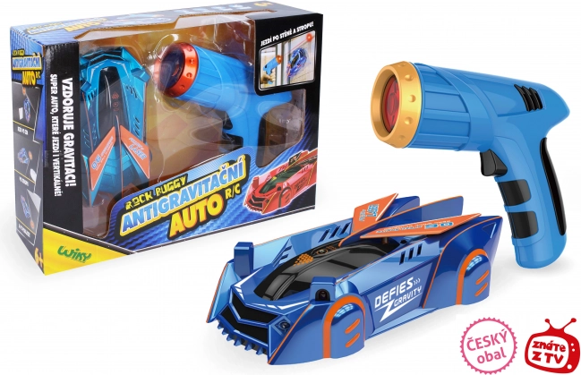 ROCK BUGGY Voiture RC antigravité avec laser 15 cm bleu