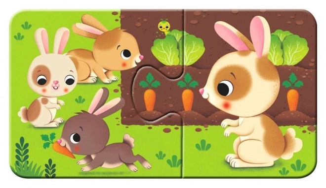 RAVENSBURGER Mon premier puzzle – animaux et leurs petits, 9×2 pièces