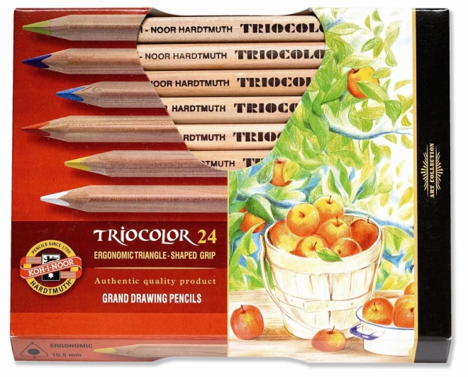 KOH-I-NOOR Driekantige kleurpotloden 3154 Triocolor Natur sterk 24 stuks
