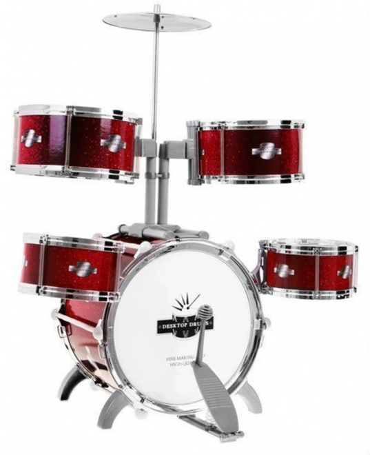 Kinder drumstel - 5 drums + Kruk + Cymbalen + 2 Stokken