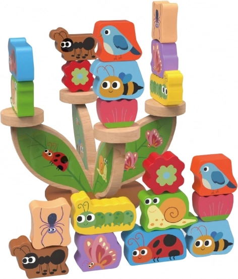 balansspel Weide – houten educatieve bouwset voor kinderen (21 delen)
