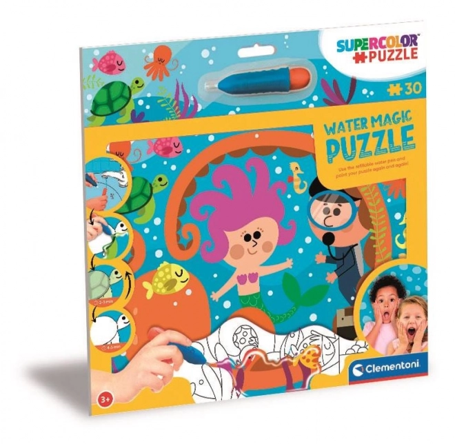 Puzzel met kleuren door water Diepten van de zee 30 stukken