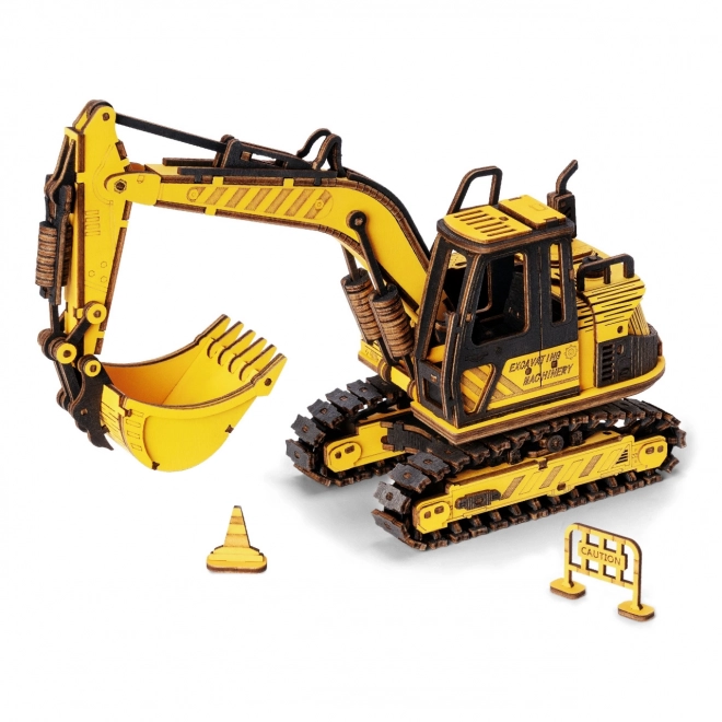 RoboTime houten 3D-puzzel - Graafmachine