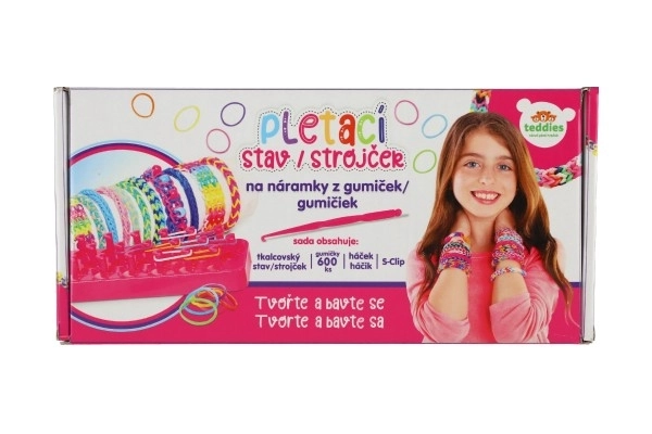 Maak je eigen armband - elastiekjes 600 stuks + gereedschap + breiapparaat voor armbanden in doos 27x13x4cm