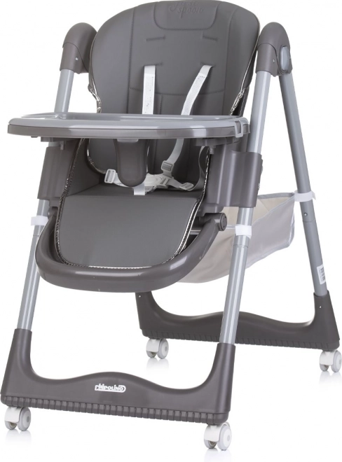 Chaise haute First Spoon de couleur grise